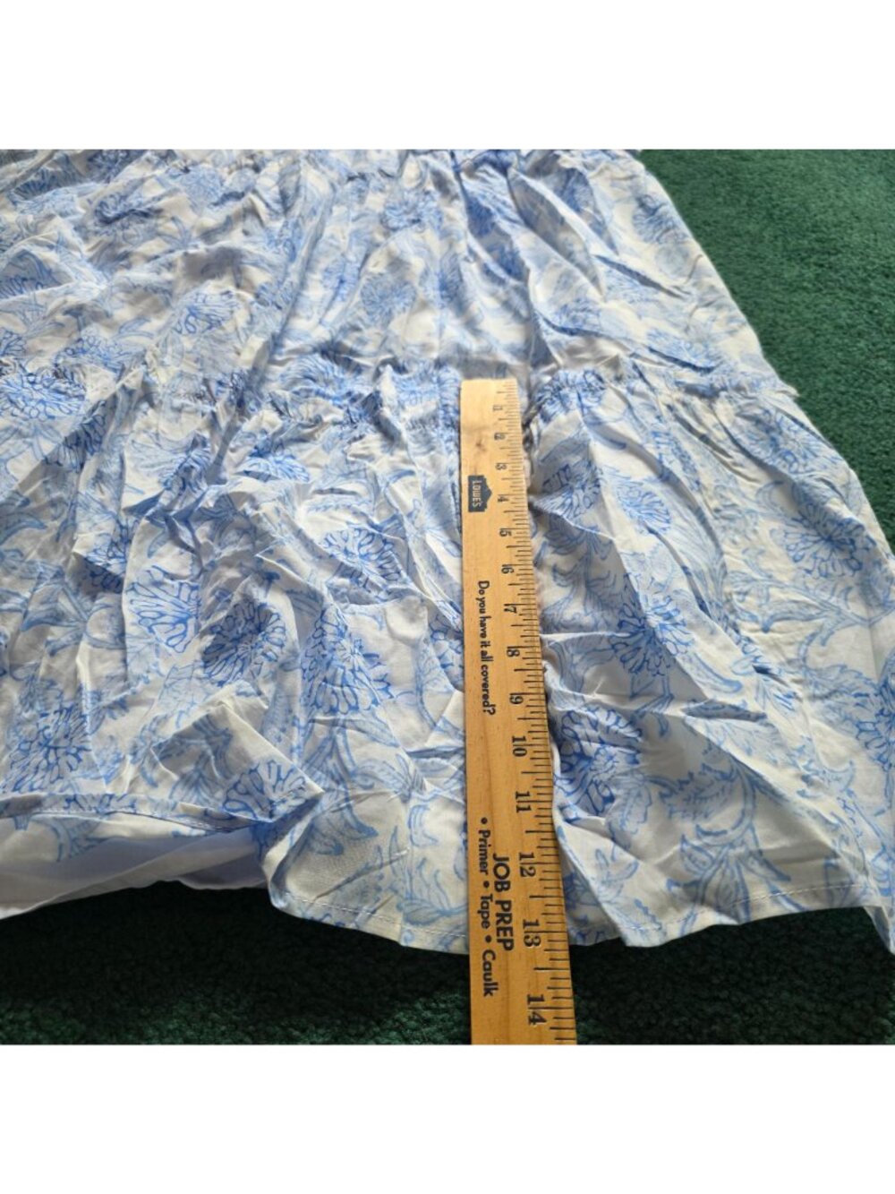 J. Marie Womens Maxi Dress Sz M Blue & White Floral Smocked Maxi 100% Cotton EUC - Picture 8 of 10